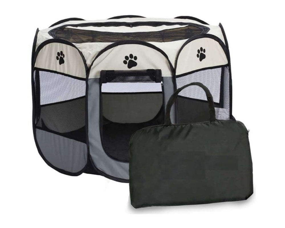 Metal frame supporting pet playpen structure
