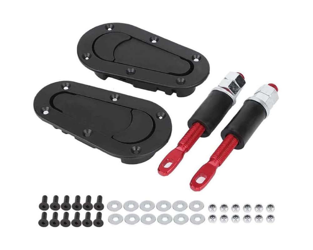 Carbon fibre bonnet pins with compact size
