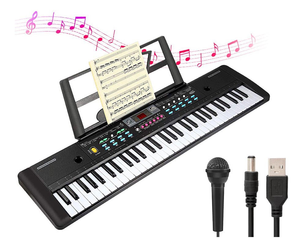 black keyboard piano