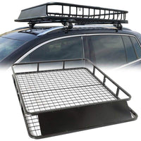 Thumbnail for Universal Roof Rack Basket Car Top Luggage Carrier Cargo Holder – 48