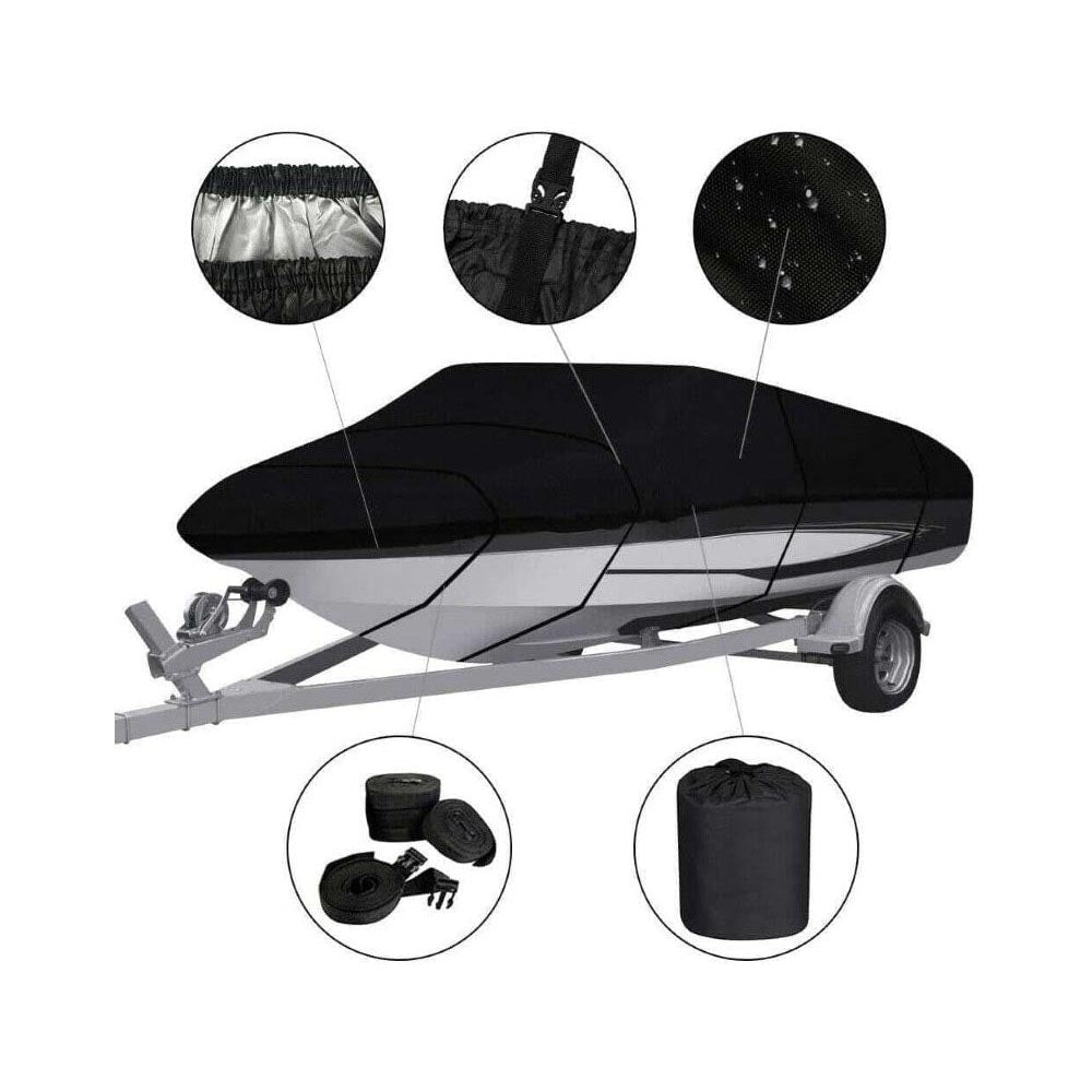 Boat cover fitted on yacht with secure fastening