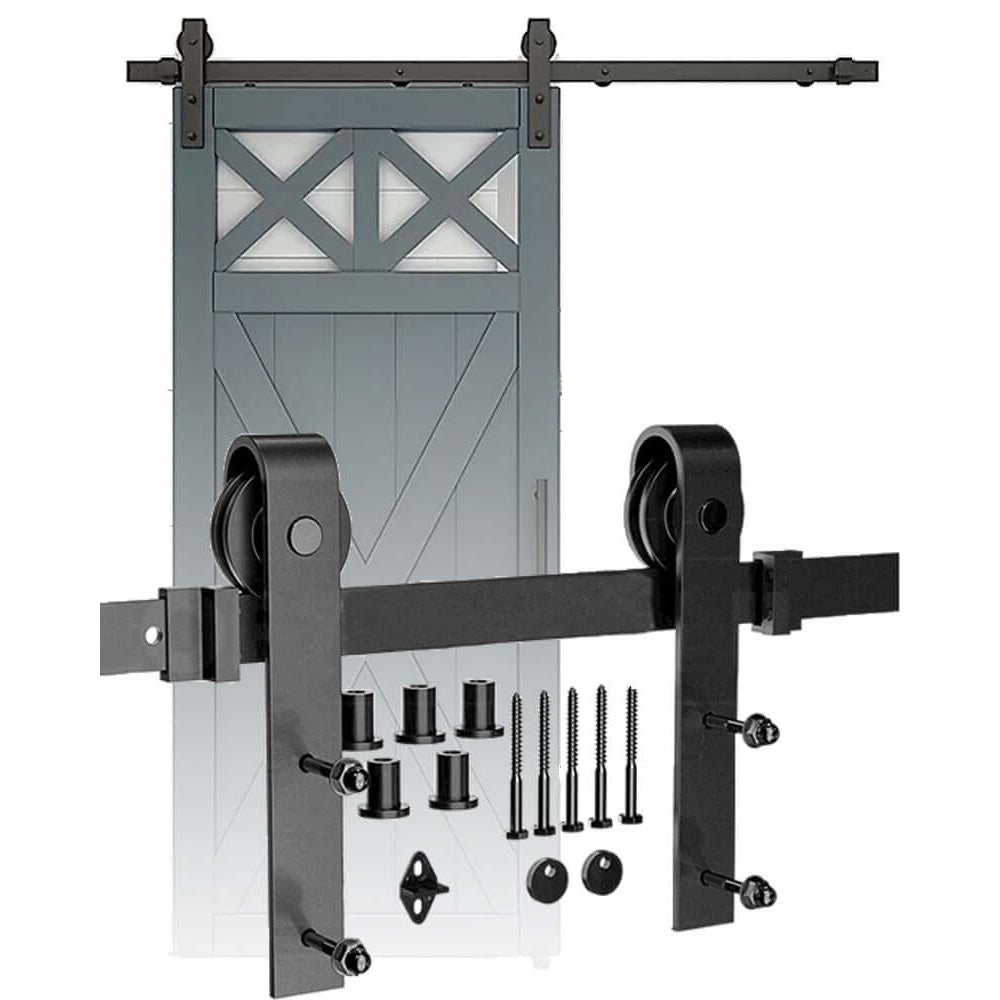 Barn door hardware 2m showing track embedded occlusion splicing