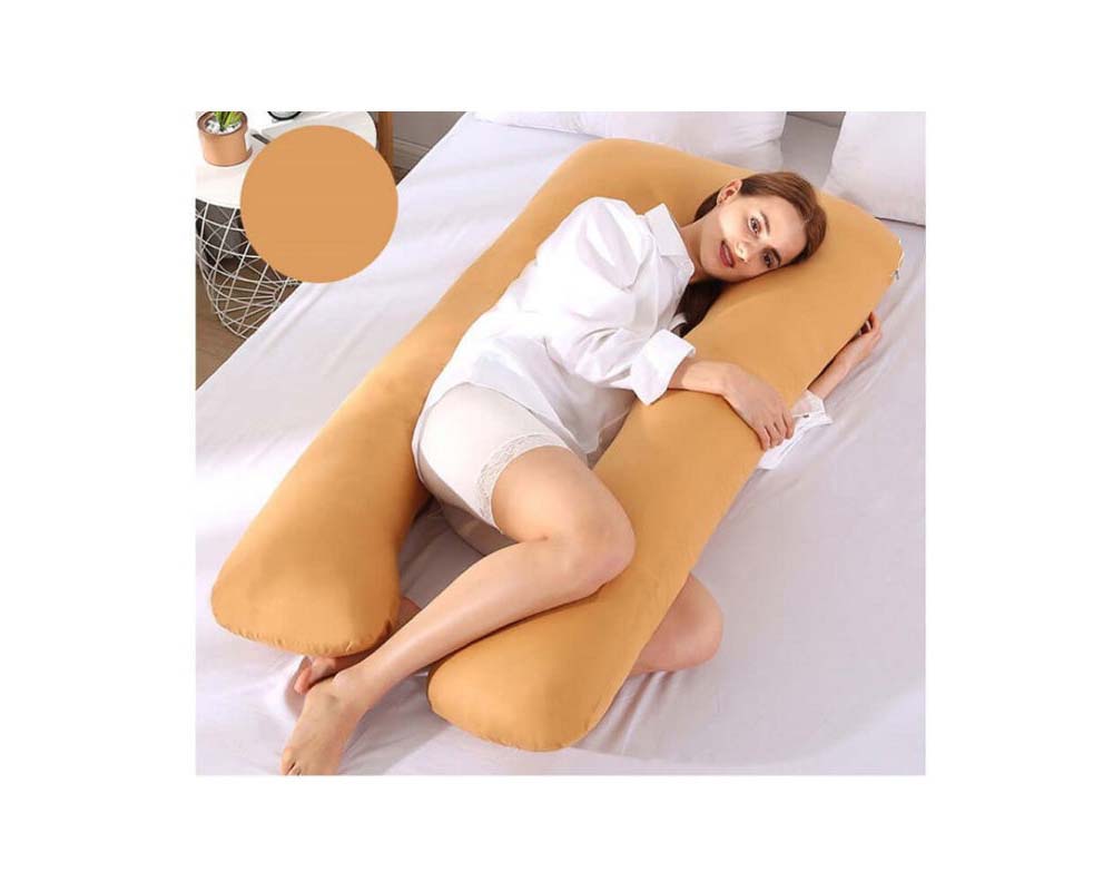 Removable washable cover on pregnancy pillow