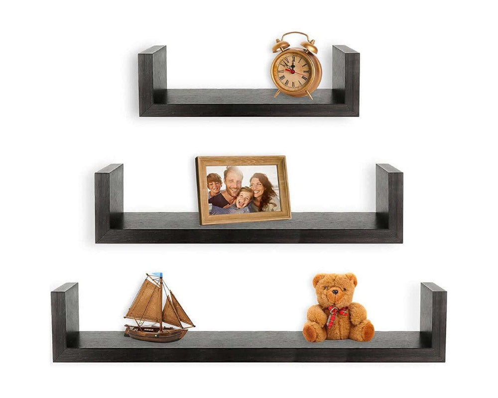 Shelves arranged in creative layout