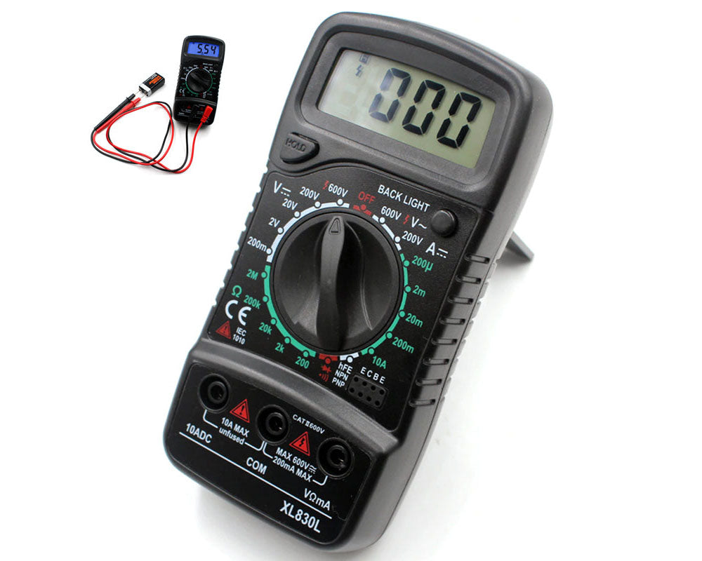 Multimeter with test leads