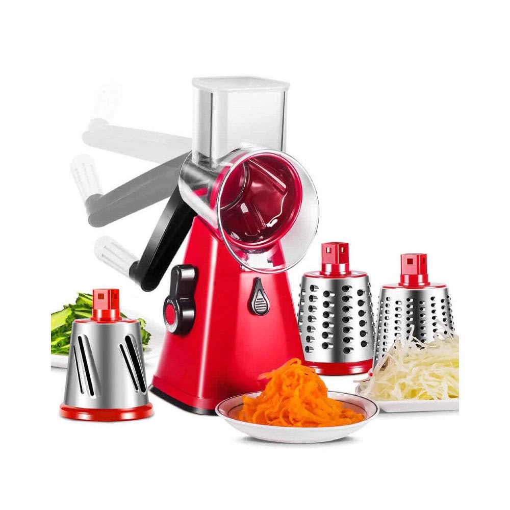 Spiralizer with all 3 drums displayed