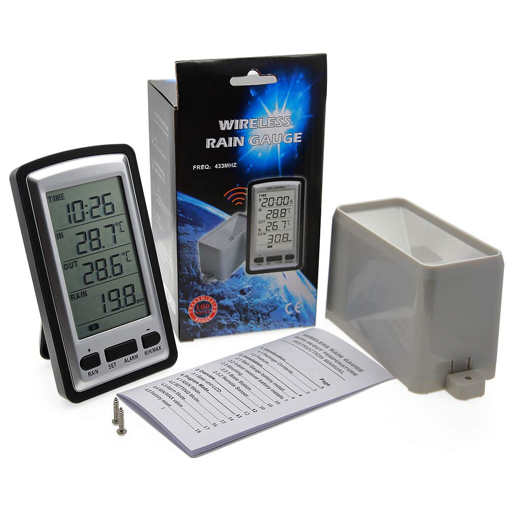 Wireless rain gauge used in home garden