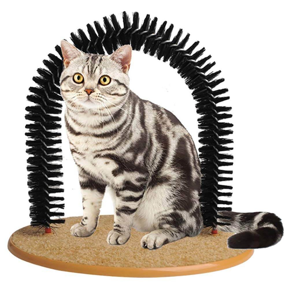 Cat scratcher toy in natural wood finish
