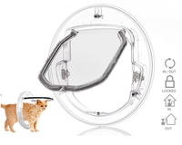 Thumbnail for 4 Ways Round Lockable Cat Door Dog Flap Cat Door