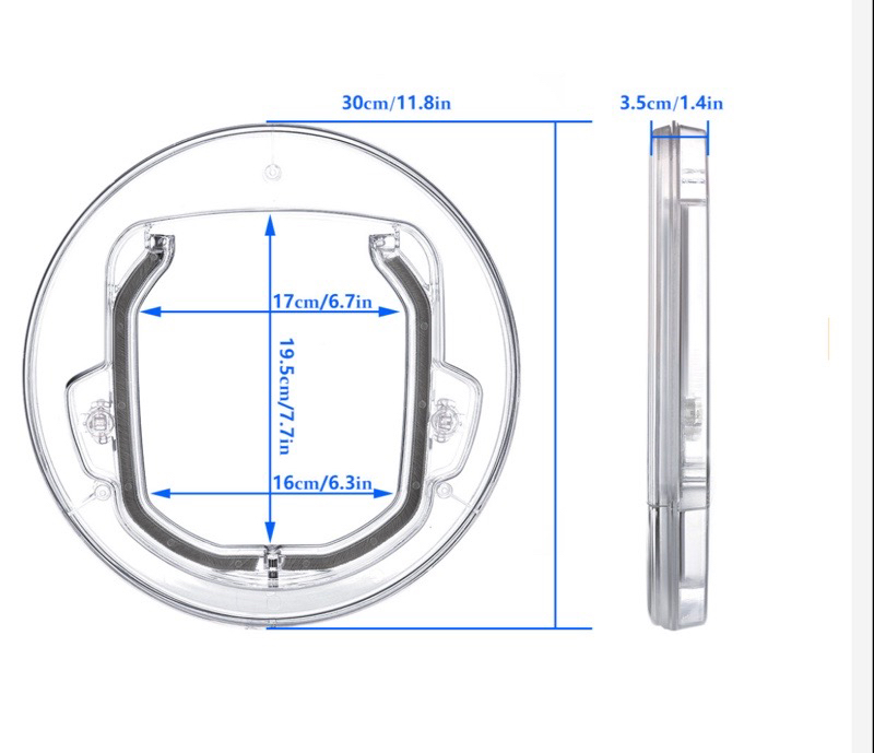 4 Ways Round Lockable Cat Door Dog Flap Cat Door