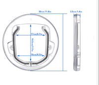 Thumbnail for 4 Ways Round Lockable Cat Door Dog Flap Cat Door