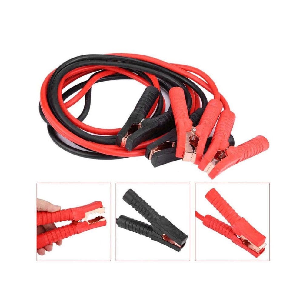 Copper teeth inside jumper cable clamps