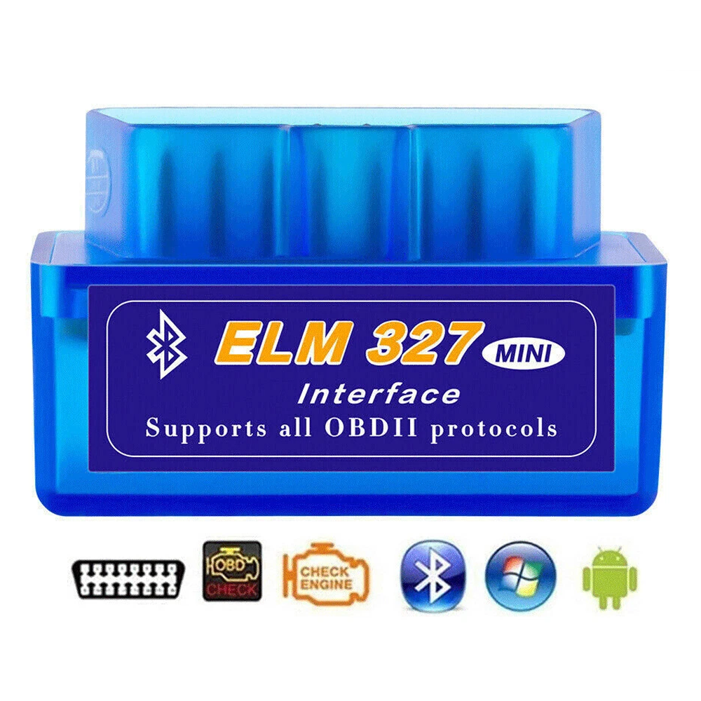 OBD2 Scanner ELM327 Bluetooth with 16-pin DLC plug detail