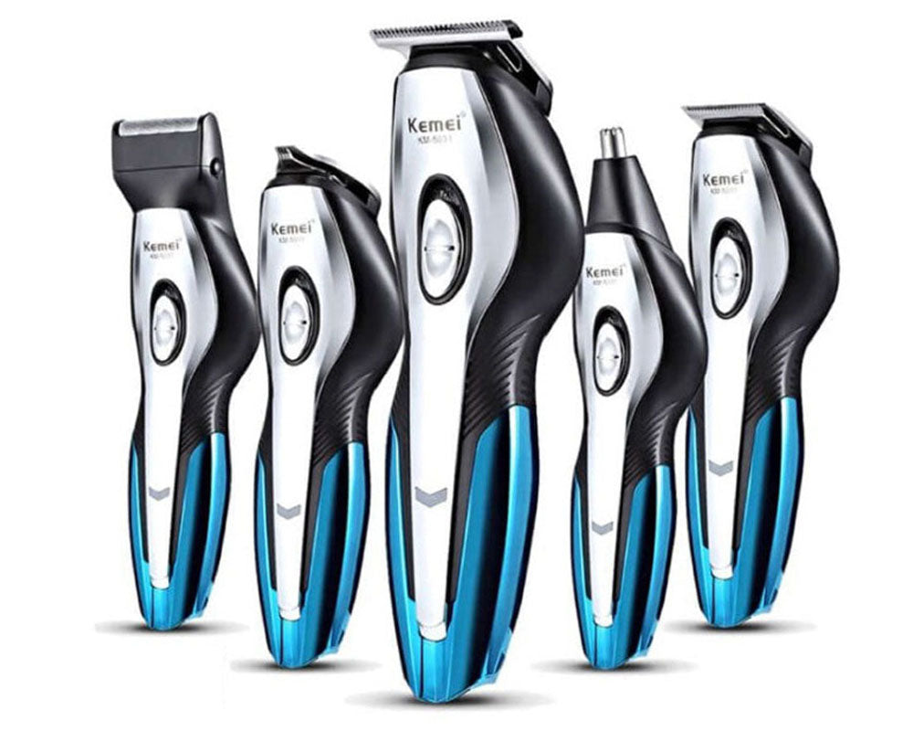 Hair trimmer in use on beard