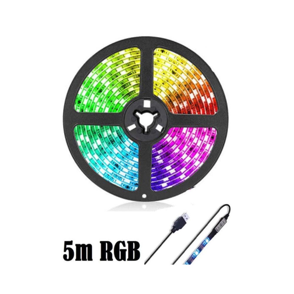 Led Strip Light 5M RGB USB Powered Black PCB decorative lighting