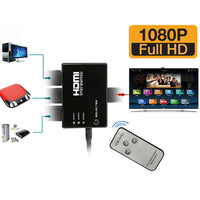 Thumbnail for 3 port HDMI splitter black with remote