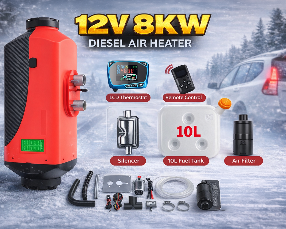 Diesel air heater packaging contents