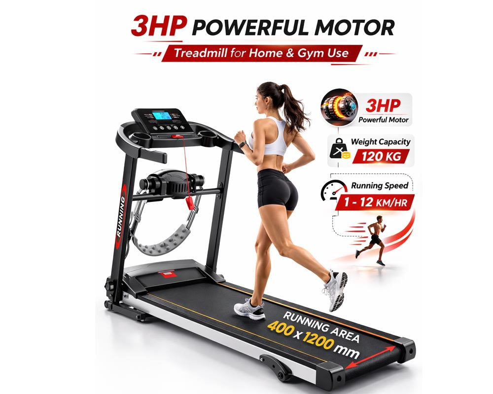 Treadmill with safety features for home use