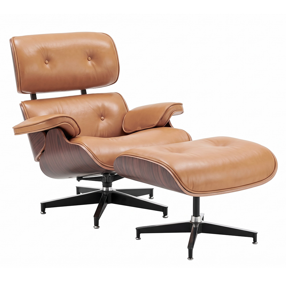 Replica Chair with Ottoman
