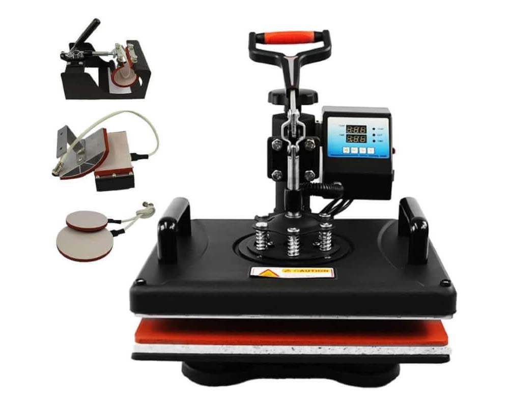 Side view of heat press swing-away design