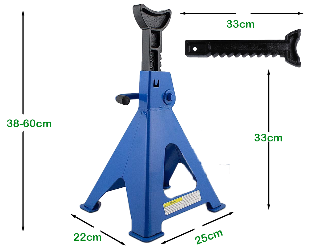 Axle stand showing quick height adjustment mechanism