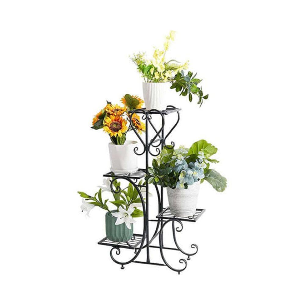 Metal plant stand assembled with instruction sheet