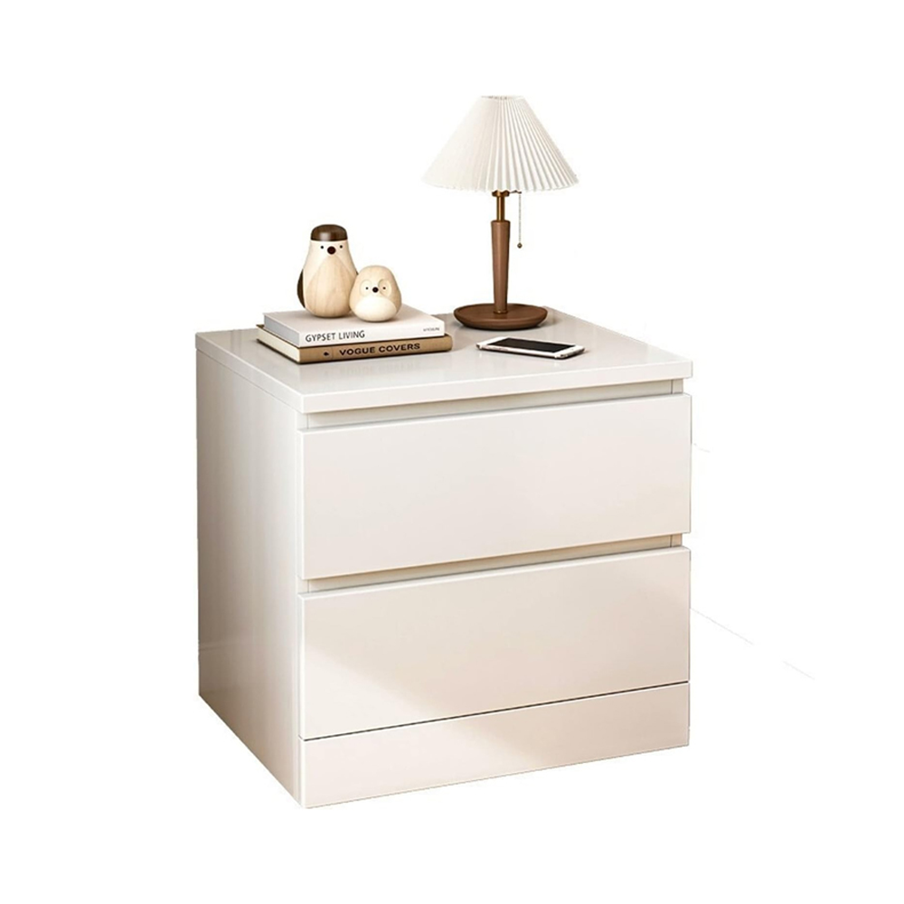 Bedside table placed beside bed in NZ home