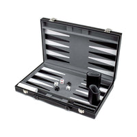 Thumbnail for Backgammon set open showing felt playing surface