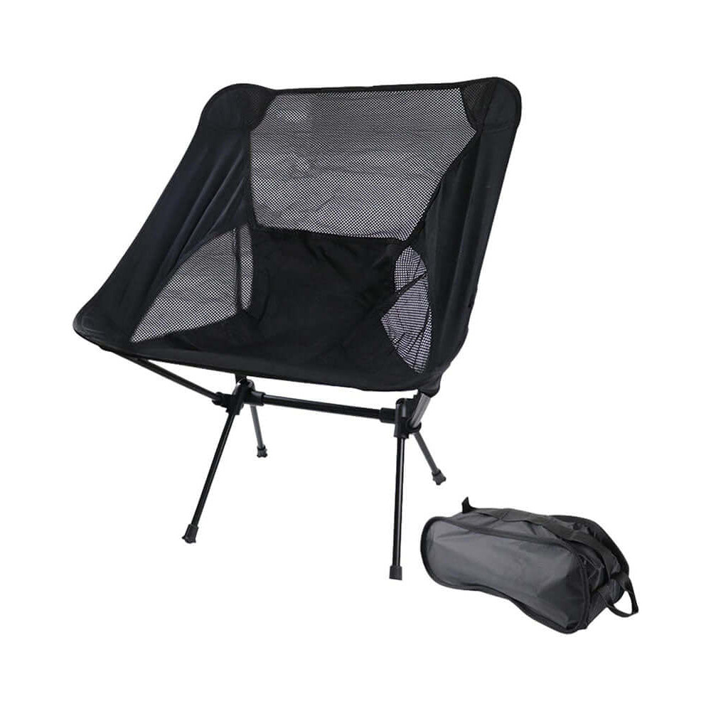 Camping chair setup in park