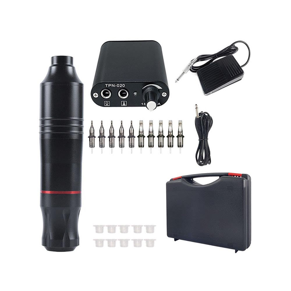 Tattoo kit with rotary machine and mixed needles