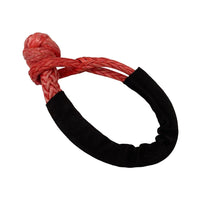Thumbnail for Soft shackle recovery rope in red with protective sleeve