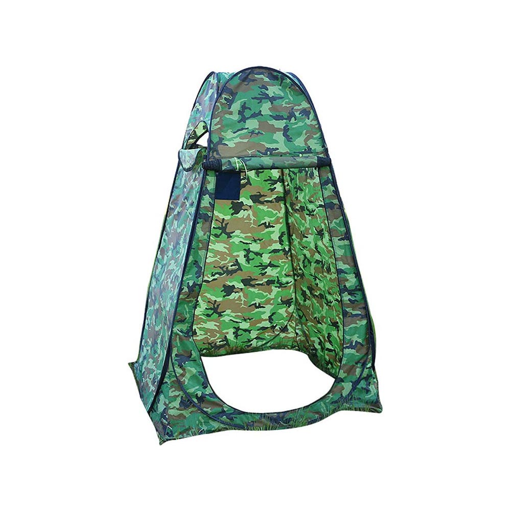 Camping toilet tent with flexible steel frame