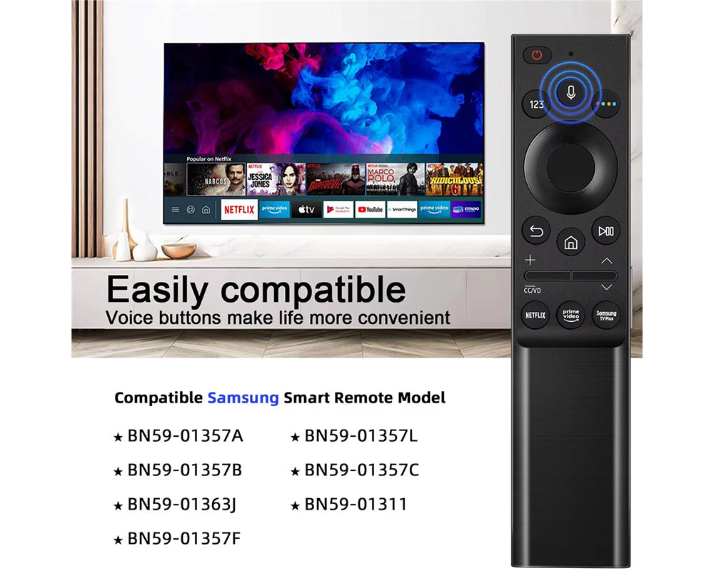 Samsung TV remote with responsive input buttons