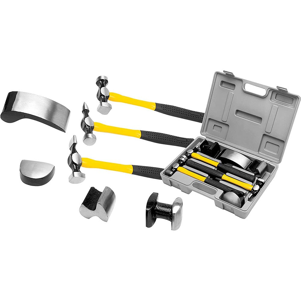 Set laid out showing all seven pieces
