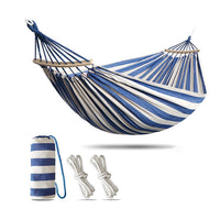 Thumbnail for Hammock hanging chair in natural cotton fabric with wooden spreader bar