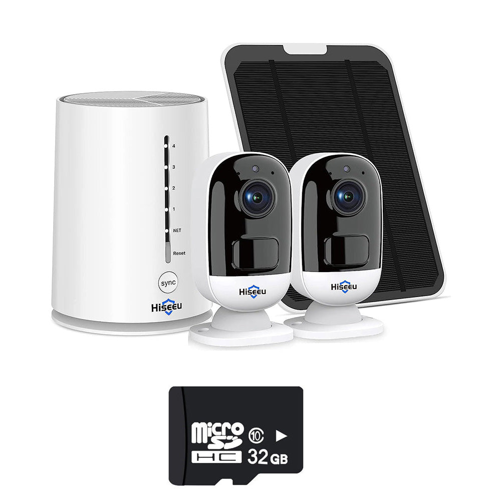 Outdoor security camera system with included 32GB SD card