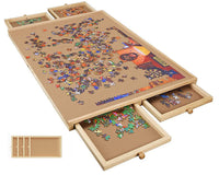 Thumbnail for Puzzle table folded for compact storage