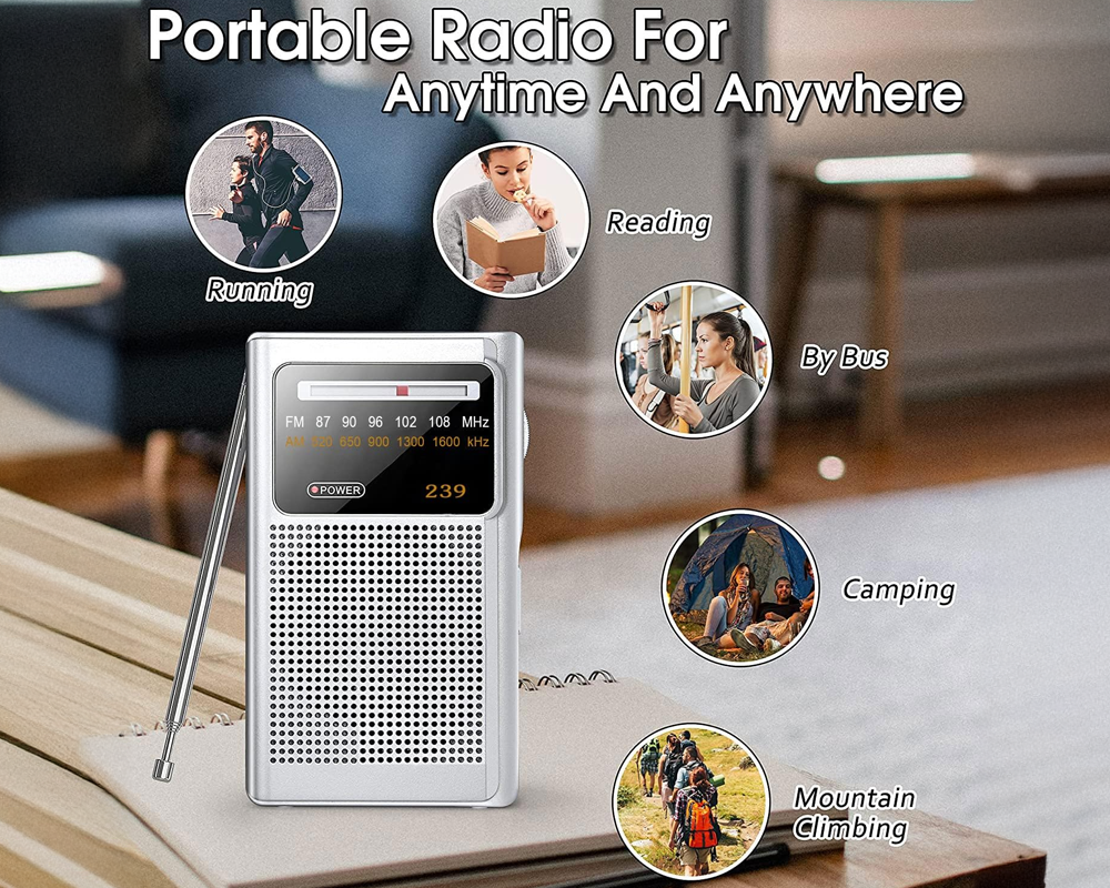 NOAA weather radio display and control knobs