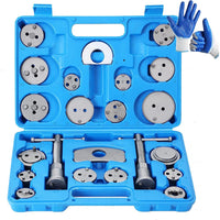 Thumbnail for Brake caliper tool set components on workbench