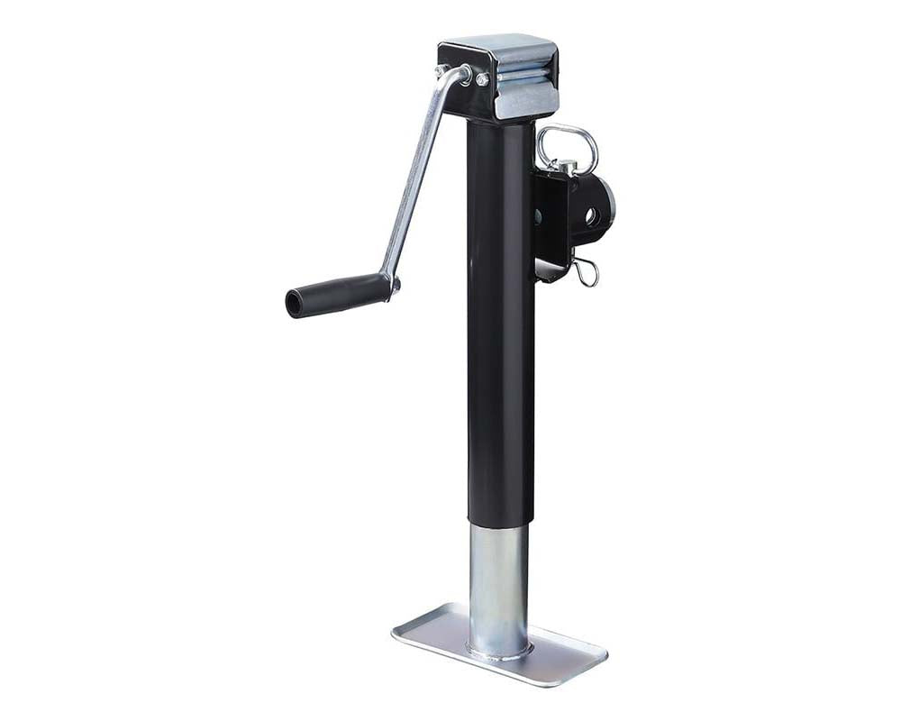 Trailer jack footplate 8 by 6 inches close view