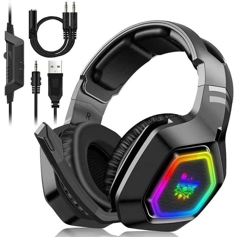 Wired gaming headphones front view