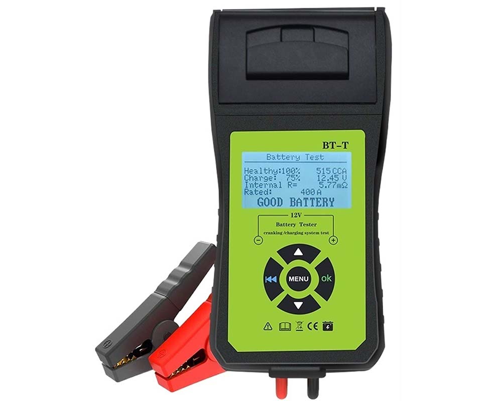 Battery tester with multilanguage display options