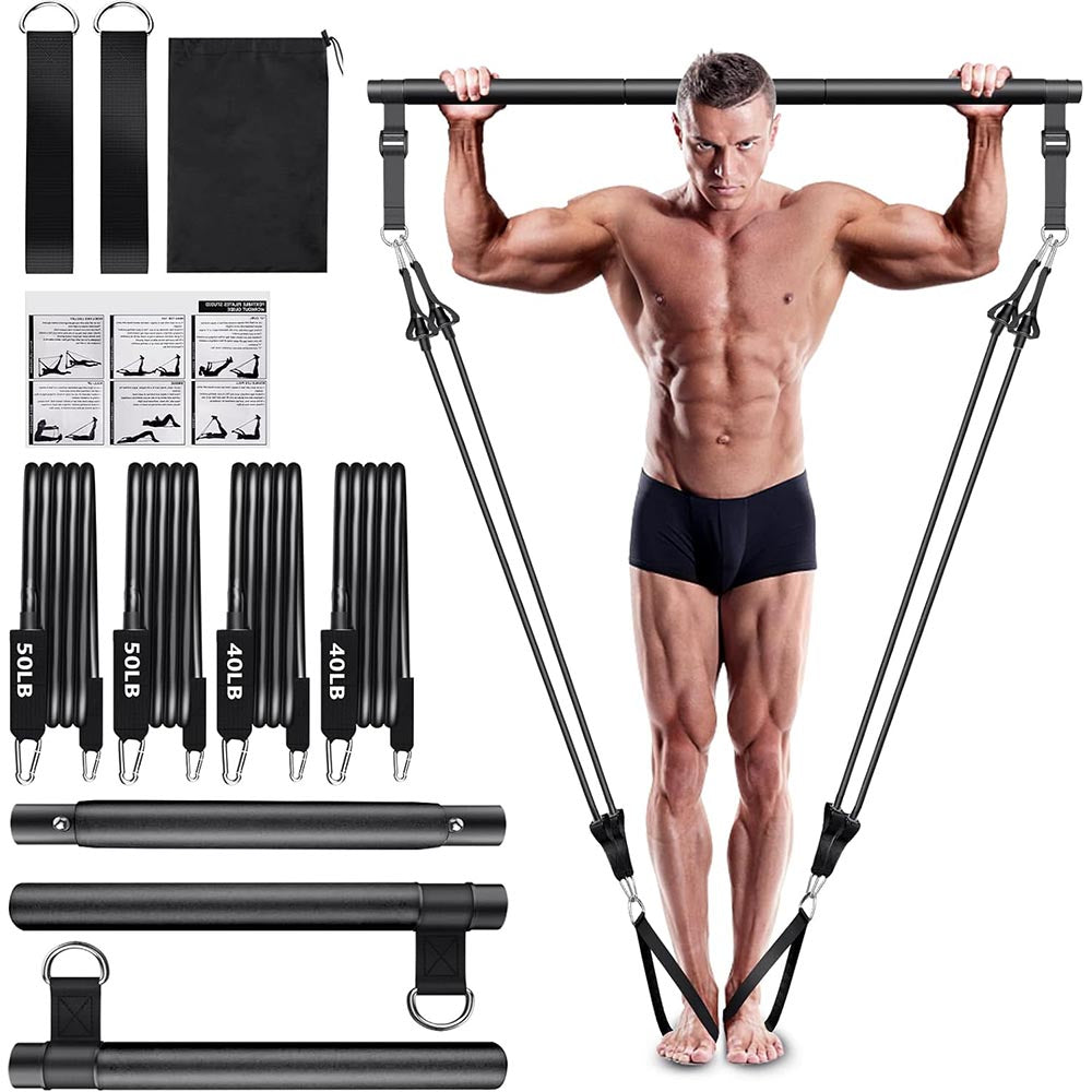 Resistance bands attached to bar