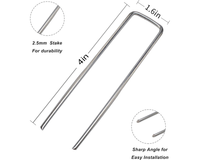 Thumbnail for 100pcs Weed Mat Pins Galvanised Garden Landscape Staples