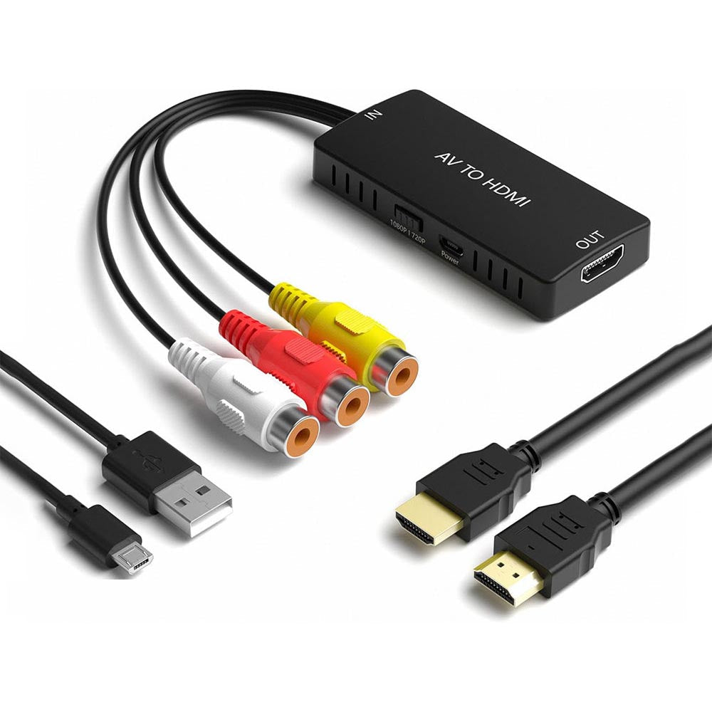 RCA to HDMI converter with USB power plugged in