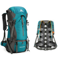 Thumbnail for Tramping pack backpack 70L lake blue front view