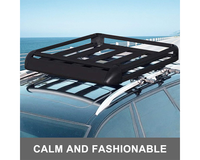 Thumbnail for Top view of universal roof rack basket with side rails and tie-down points