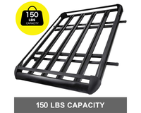 Thumbnail for Tie-down points detail on black universal roof rack basket