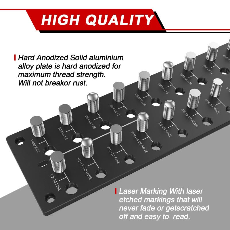 Thread Checker 28 Nut and Bolt Thread Checker Industrial Grade Bolt Size and Thread Identifier Gauge
