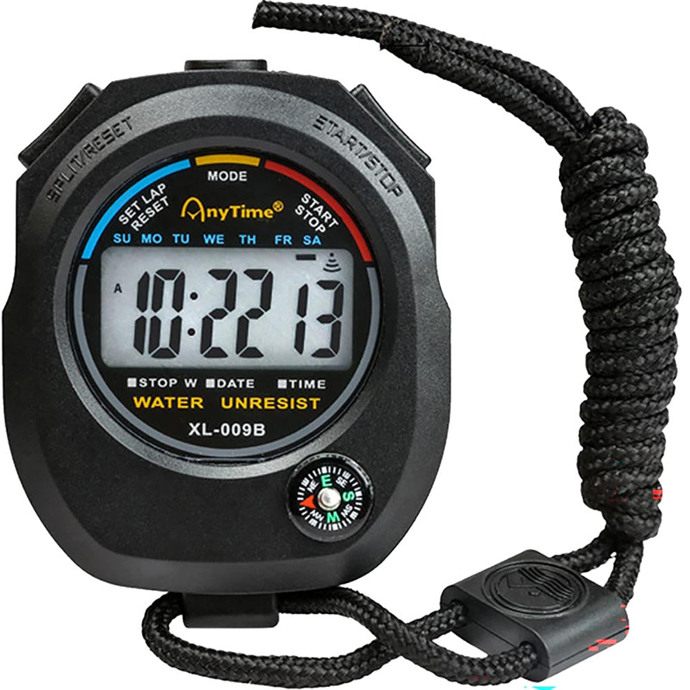 Back view of Digital Sport Stopwatch Timer with battery compartment
